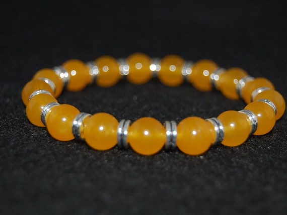 STONE BEAD BRACELET 8 MM YELLOW JADE STONE BEAD BRACELET 8 MM YELLOW JADE