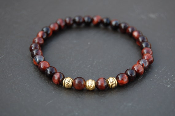 Bracciale Occhio Di Tigre, Perline Tonde Lisce Da 8 Mm, Protezione - Foto 9