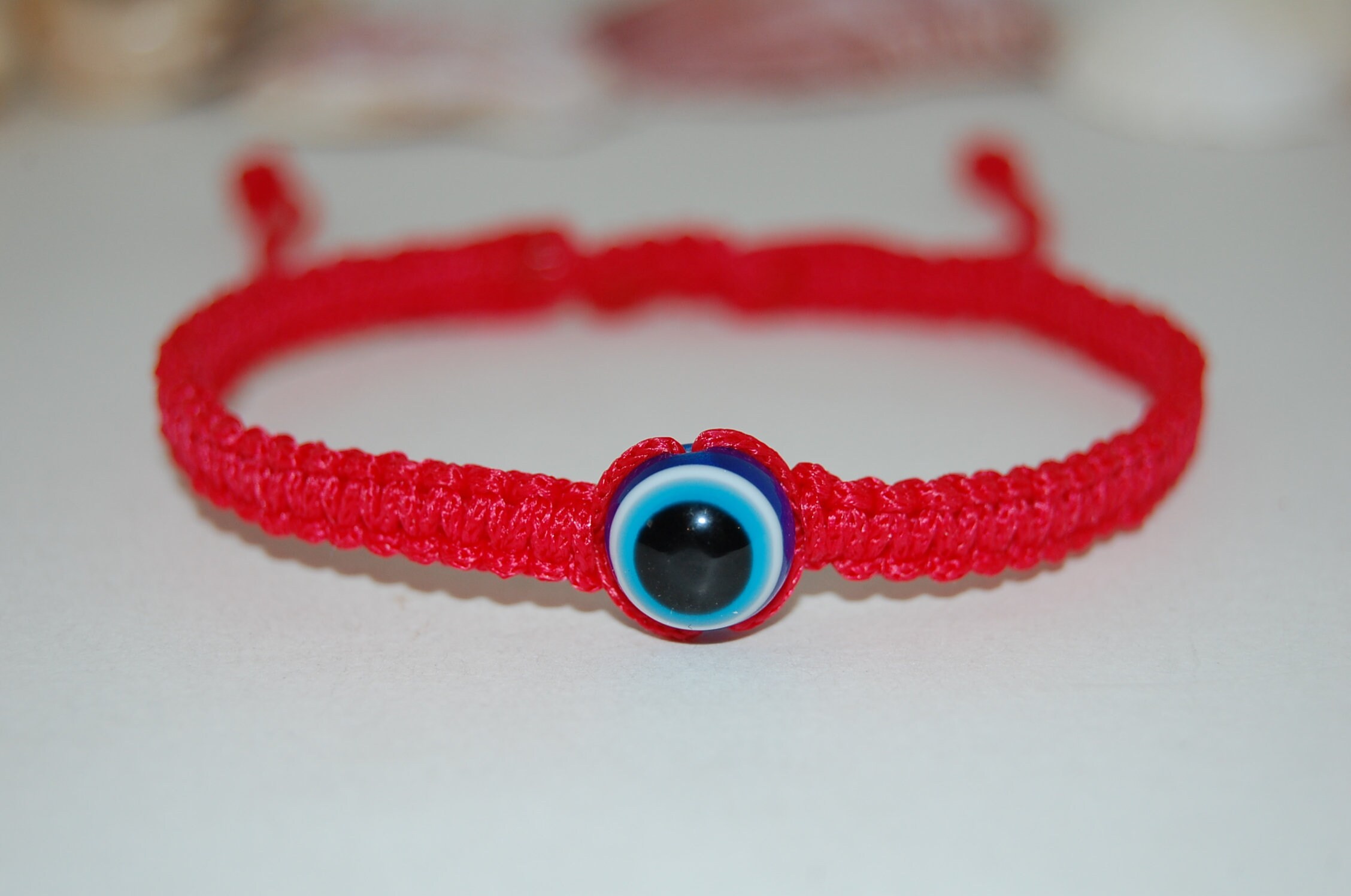 Tiancheng Vintage Mandala Flower Bracelet Handmade Braided Cord String End  Red with Black