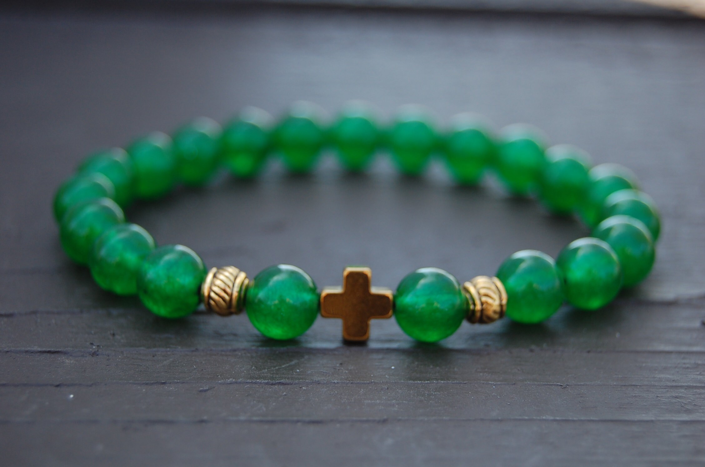 Green Jade Bracelet,cross Bracelet,jade Bracelet,8mm Jade Beads