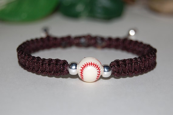 Baseball Bracelet baseball Braided Bracelet string Bracelet sport s Bracelet men women gift for Baseball Player unisex Baseball Bracelet Etsy