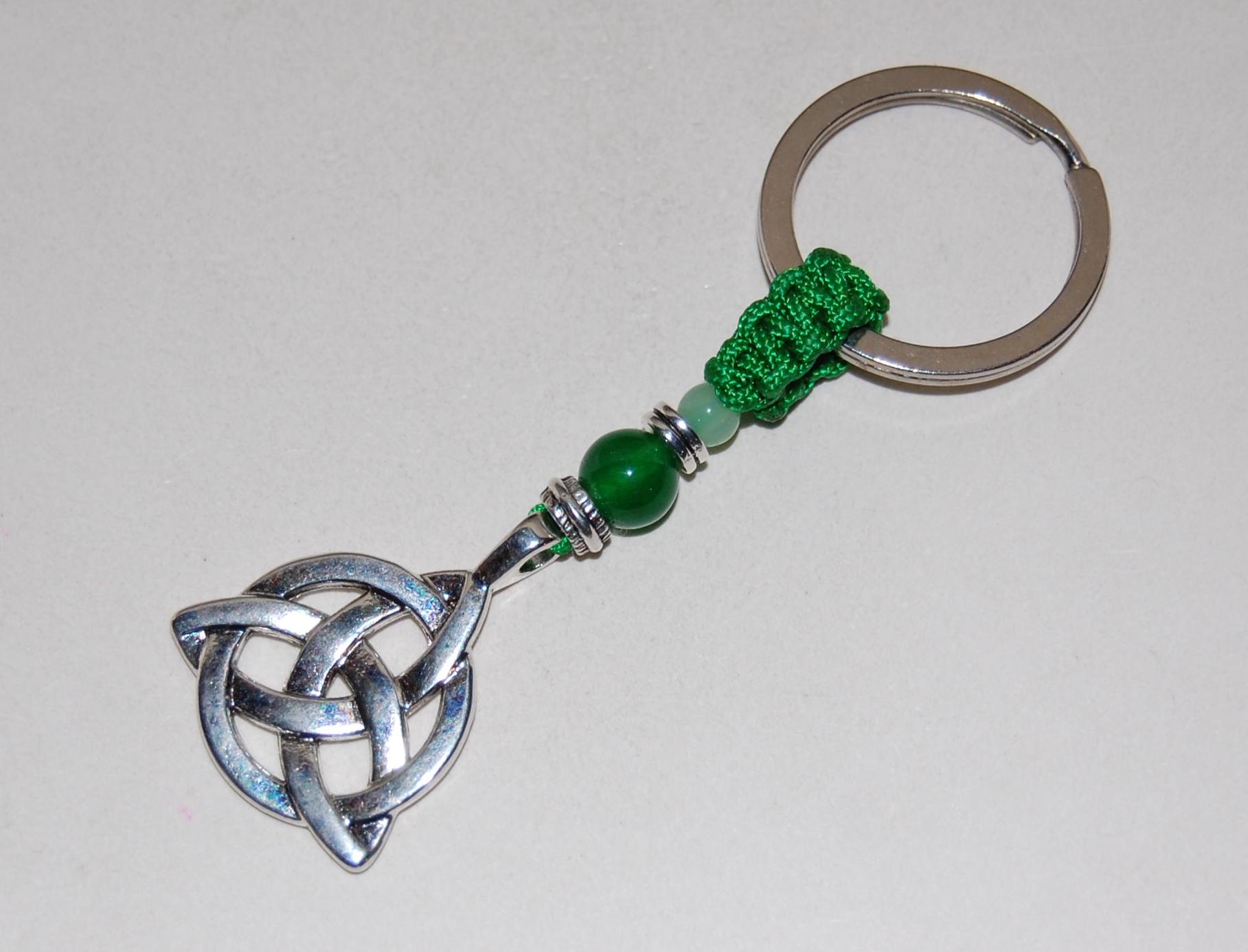 Trinity Keychain,trinity Knot Keyring,celtic Knot Keychain,jade Beads ...