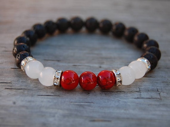 Lava Stone Bracelet,red Stone,gemstone Bracelet,8mm Lava Stone