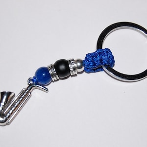 Saxophone Keychain,Musicians Keychain,Saxophone Player Keychain,Music Keyring,Stone Beads,Men,Women,Gift
