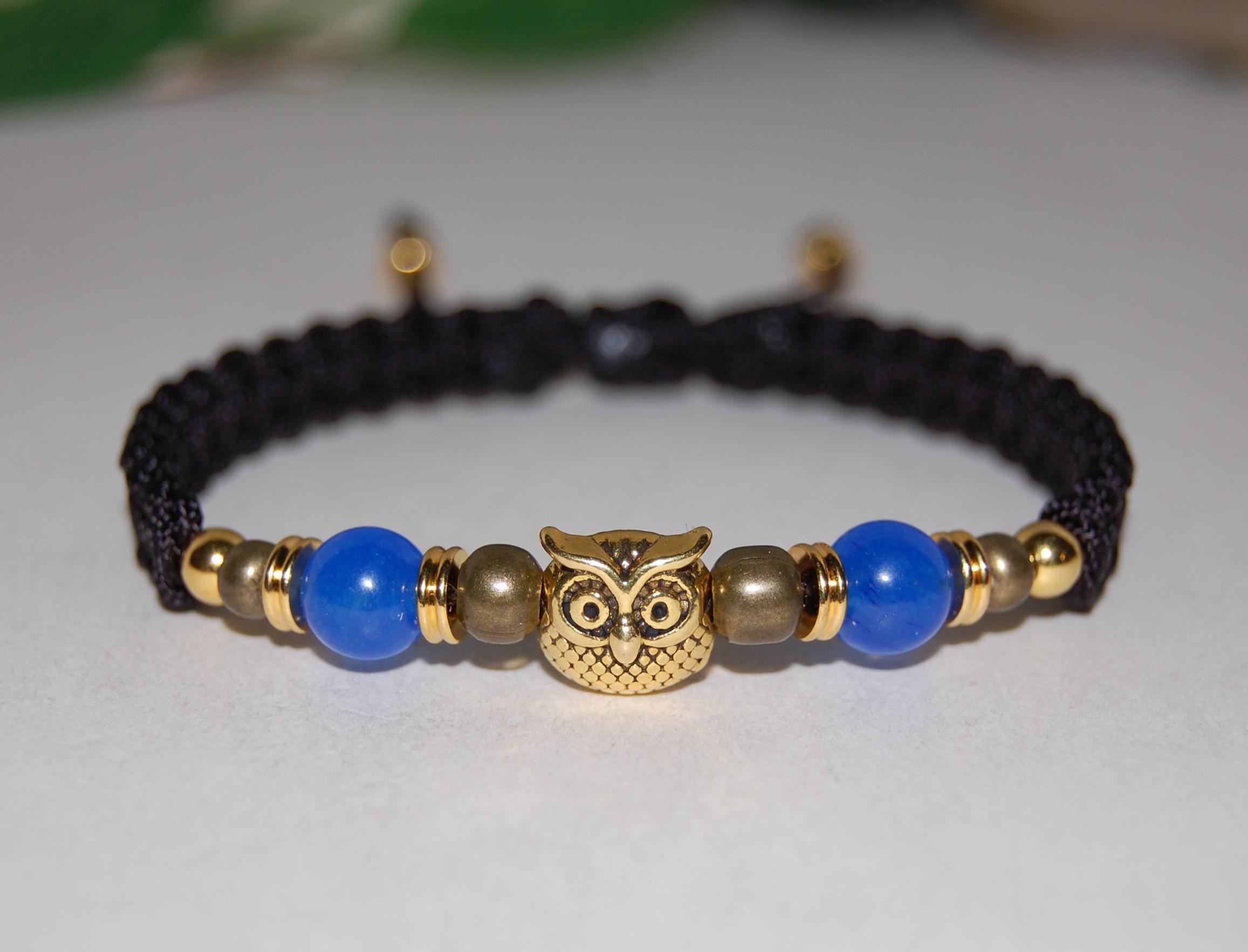 Owl Bracelet,Protective and Wisdom,Good Luck Bracelet,Friendship Bracelet,Men,Women,Yoga Bracelet,Ma