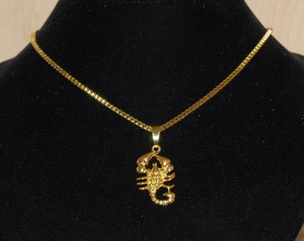 Scorpio Necklace,Golden Scorpio Necklace,Scorpio Pendant Necklace,Ethnic Necklace,Zodiac Necklace,Scorpion King Necklace,Scorpion Gift
