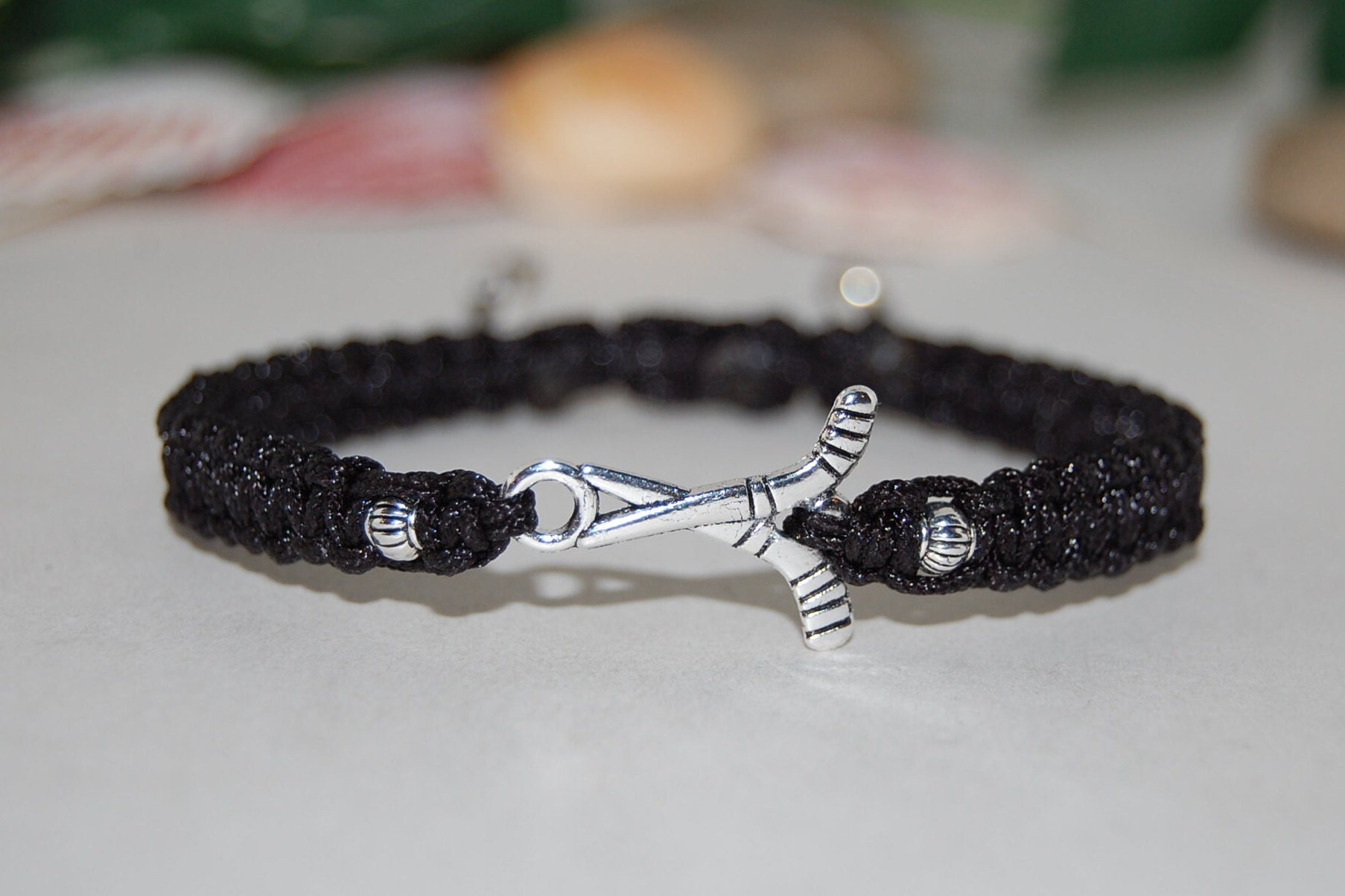 Hockey Bracelet,Hockey Macrame Bracelet,Hockey Charm,Hockey Sticks Bracelet,,Men,Women,Hockey,Hockey Gifts,Hockey Player Gift,Hockey lover