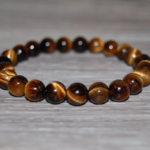 Tiger Eye Bracelet,Tiger Eye Gemstone 8mm Beads,Elastic Bracelet,Man,Woman,Mens Beaded Bracelet,Tiger Eye Gemstone Bracelet,Surfer Jewelry
