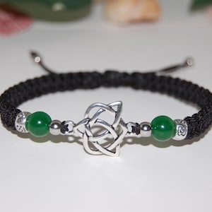 Trinity Bracelet,Celtic Knot Bracelet,Jade Beads,Trinity Knot Bracelet,Catholic Bracelet,Triquetra Bracelet,Unity,Balance,Men,Women,Gift