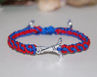 Hockey Bracelet,Hockey Braided Bracelet,Hockey Charm,Hockey Sticks Bracelet,Men,Women,Hockey,Hockey Gifts,Hockey Player Gift,Hockey lover