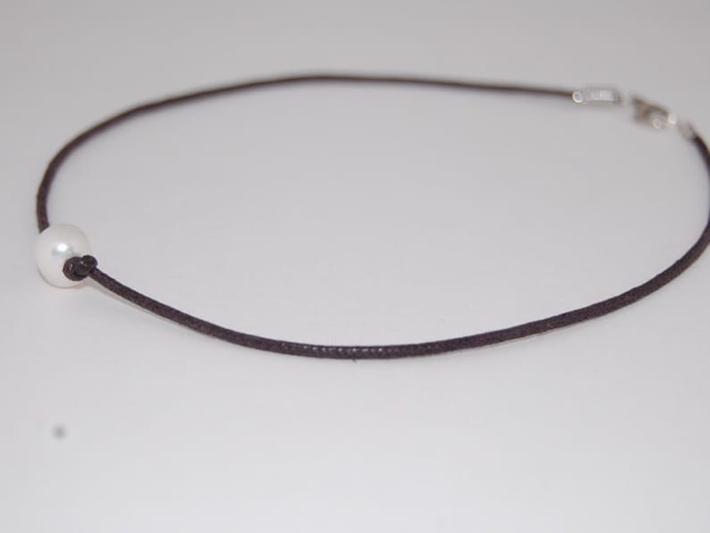 Pearl Choker,Genuine Freshwater Pearl,Pearl Necklace,Choker Necklace,Girl,Chic,Woman,Leather Cord Necklace,Pearl Chocker Necklace,Gift