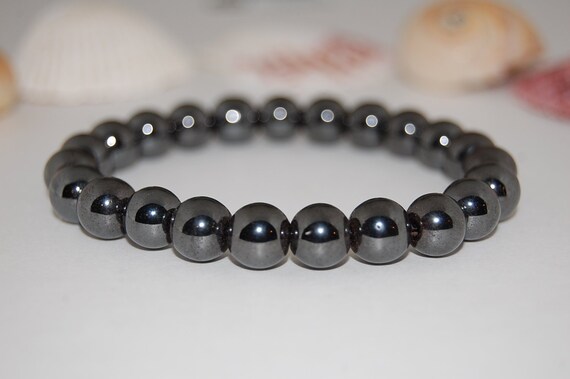 Pulsera de hematita mm abalorios hombre mujer - Etsy España