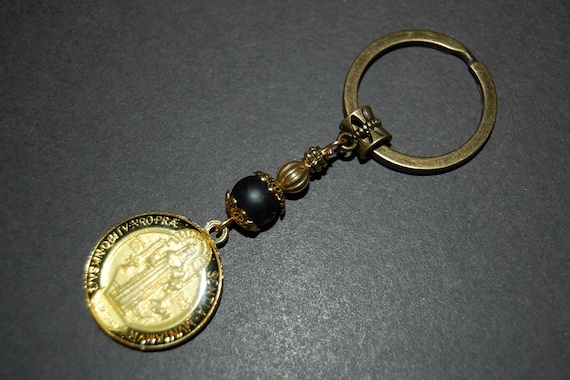 Keychain,Benedictine Blessing  Medal,Prayer,Protection Keychain,Gift