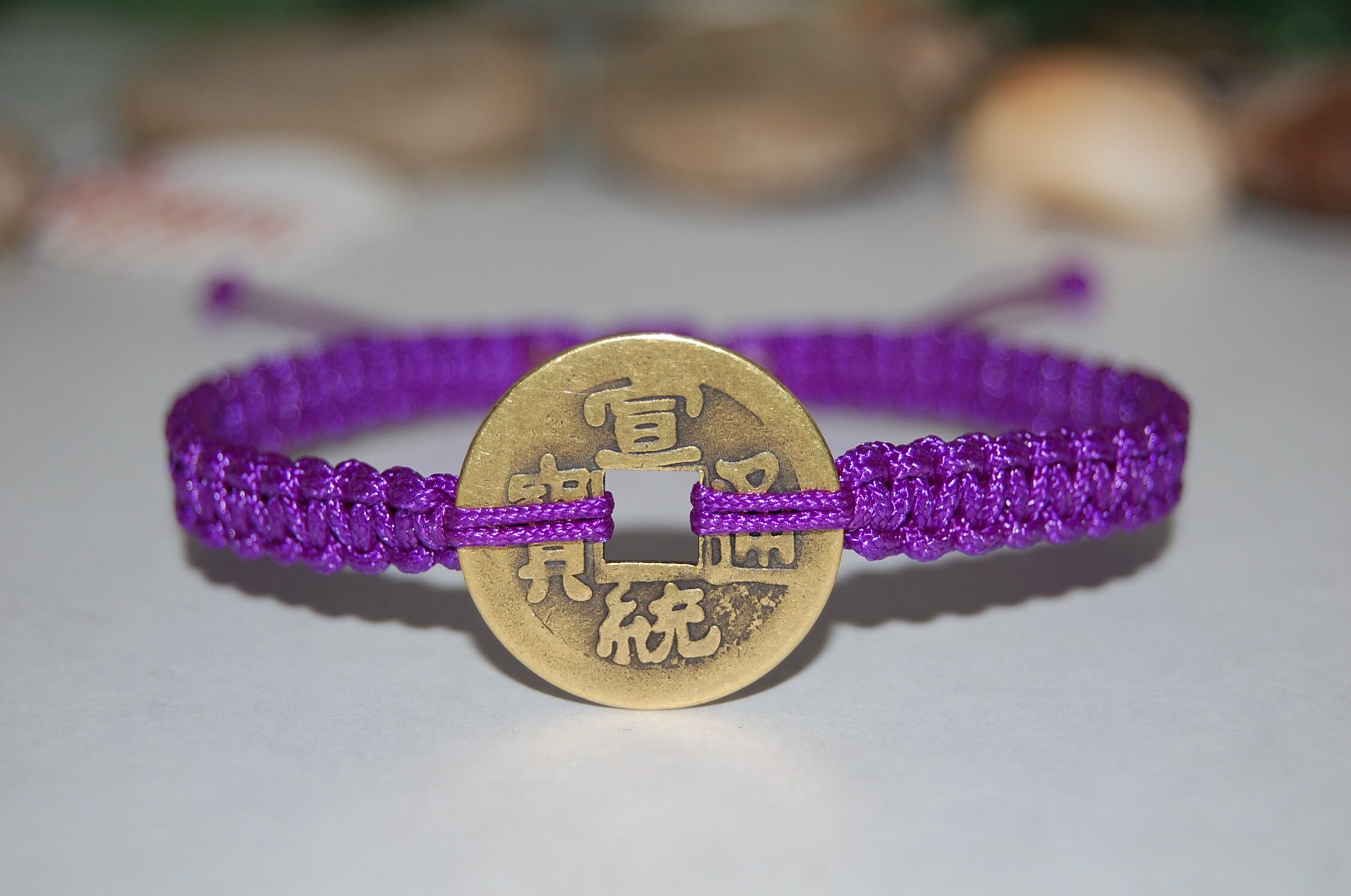 Chinese Lucky Coin Bracelethempgood Luck String Etsy