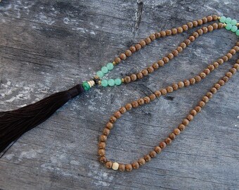 Tassel Necklace,108 Beads Yoga Necklace,Mala Wood Necklace,Necklace Beaded Necklace, Men ,Woman,Protection,Mala,Buddhist,Meditation,Prayer