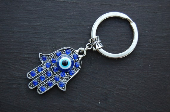 Hamsa Hand Keychain,evil Eye Keychain,blue Hamsa Hand,car,bag