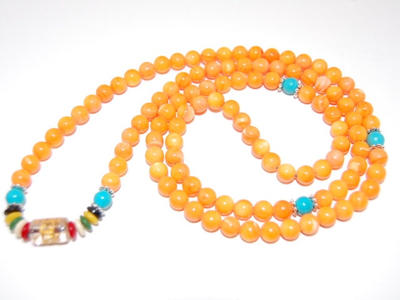 Orange Agate Necklace,108 Beads Mala Necklace,Orange Agate 6mm Beads,Stretchy,Orange Agate Bracelet,Prayer,Man,Woman,Protective,Yoga,Gift