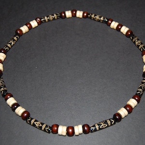 Männer Perlen Holzperlen Surferkette, Tribal Style, Choker, Strandkette,Boho,Mann,Stretch, Herren