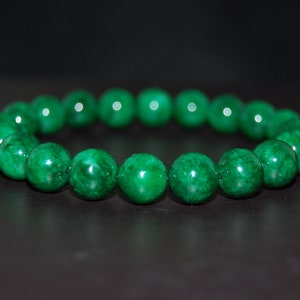 Green Jade Bracelet,Jade Bracelet,8mm Jade Gemstone Beads,Boho Bracelet,Pray,Stone Jewelry,Stretch,Gifts,Men,Women,Good Luck Bracelet,Gift image 3