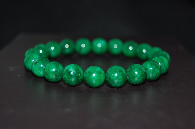 Green Jade Bracelet,Jade Bracelet,8mm Jade Gemstone Beads,Boho Bracelet,Pray,Stone Jewelry,Stretch,Gifts,Men,Women,Good Luck Bracelet,Gift image 3