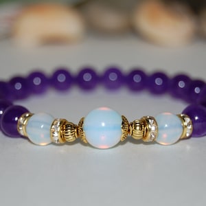 Amethyst Bracelet,Purple Gemstone Bracelet,8mm Amethyst Beads,Purple Bracelet,Gemstones,Stretch Bracelet,Boho,Men,Women,Special Gift