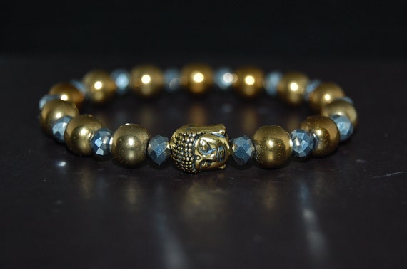 Ganesha pink agate gemstone golden beaded bracelet at ₹1150 | Azilaa