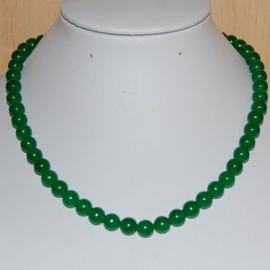Jade Necklace,Green Jade Necklace,8mm Gemstone Beads,Men,Women,Classic Necklace,Spirituality,Pray,Yoga,Protection,Meditation,Gift