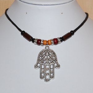 Hamsa Hand Necklace,Hamsa Necklace,Hamsa Choker Necklace,Men,Women,Good Luck Necklace,Fatima Hamsa Hand Necklace,Protective Necklace,Gift