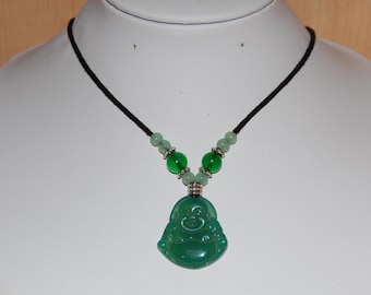 Jade Buddha Necklace,Buddha Necklace,Happy Buddha Necklace,Buddhist Necklace,Prayer,Men,Women,Yoga Necklace,Green Jade Buddha,Gift