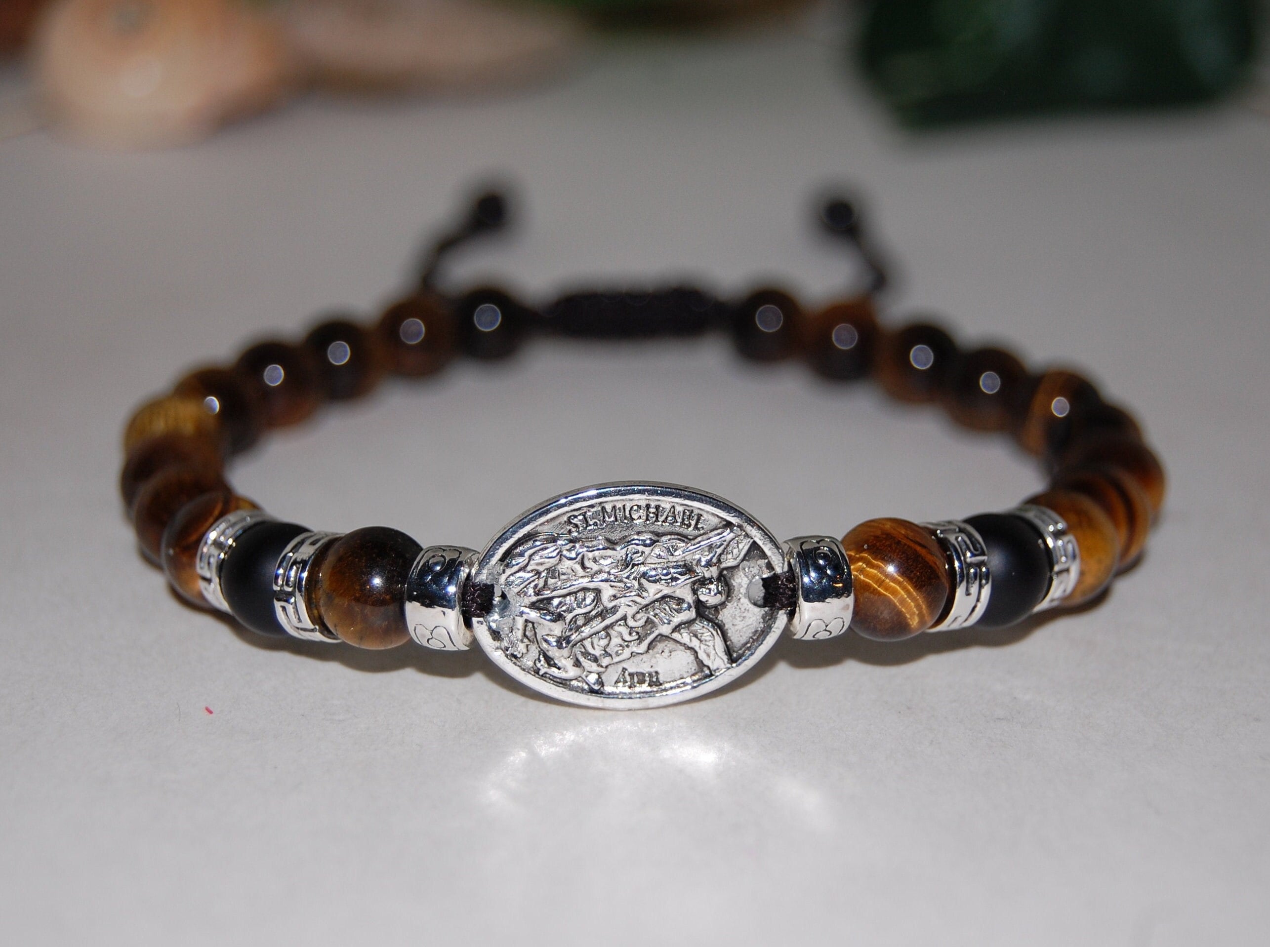 San Michele Bracciale Uomo Donna In Argento 925 Con Medaglione Di San Sebastiano – Gioiello Religioso Di Protezione, Lunghezza 22 Cm