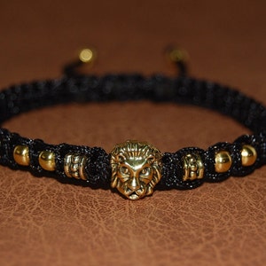 Lion Bracelet,Men&#39;s Bracelet,Golden Lion Bracelet,Rasta Lion Bracelet,Leo Bracelet,Lion Lover Bracelet,Boyfriend Gift,Valentines Day Gift