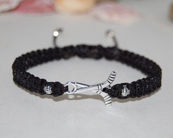DESIGN - Lot de bracelets de cheville style festival en cordon fins 2 mm - Noir et taupe