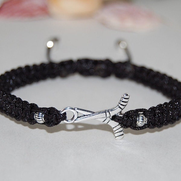 Hockey Bracelet,Hockey Macrame Bracelet,Hockey Charm,Hockey Sticks Bracelet,,Men,Women,Hockey,Hockey Gifts,Hockey Player Gift,Hockey lover