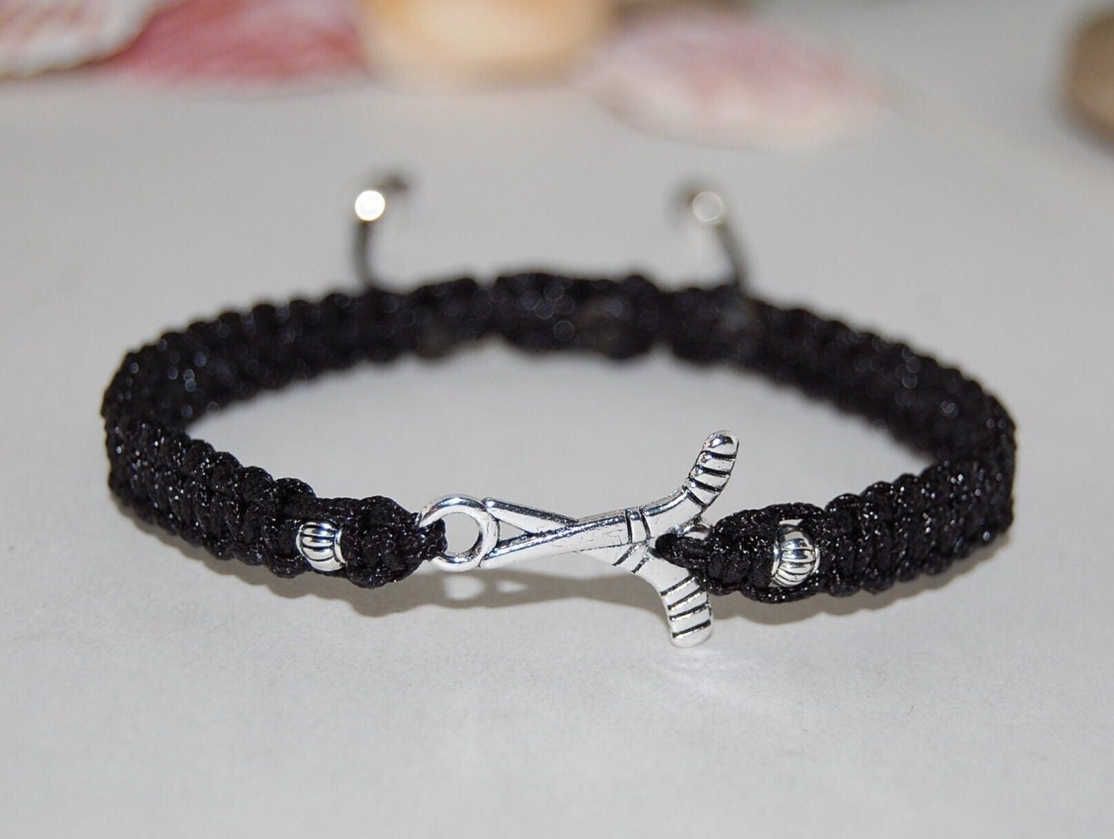 Hockey Bracelet,Hockey Macrame Bracelet,Hockey Charm,Hockey Sticks Bracelet,,Men,Women,Hockey,Hockey Gifts,Hockey Player Gift,Hockey lover
