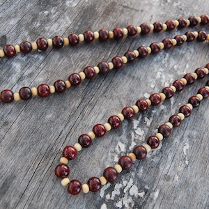 Lange Herrenkette, Holzkette, 8 mm Holzperlen, 32 Zoll, Schutz, Kung-Fu-Halskette, Tai Chi, Meditations-Halskette, Herren-Halskette