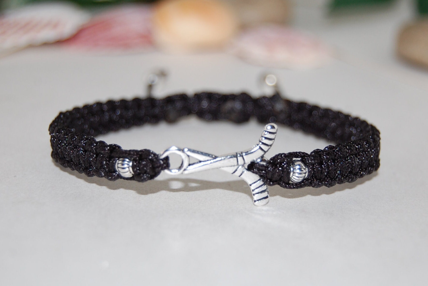 Hockey Bracelet,Hockey Macrame Bracelet,Hockey Charm,Hockey Sticks Bracelet,,Men,Women,Hockey,Hockey Gifts,Hockey Player Gift,Hockey lover
