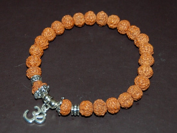 Om Bracelet rudraksha Bracelet mala Om Bracelet wood Bracelet yoga