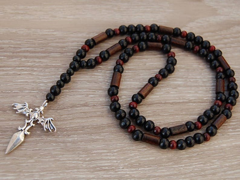 Sword Necklace,Cross Wooden Necklace,Sword Cross Pendant,Mens Necklaces,Tribal Jewelry,Ethnic Necklace,Cross Wood Necklace,Gift for Him