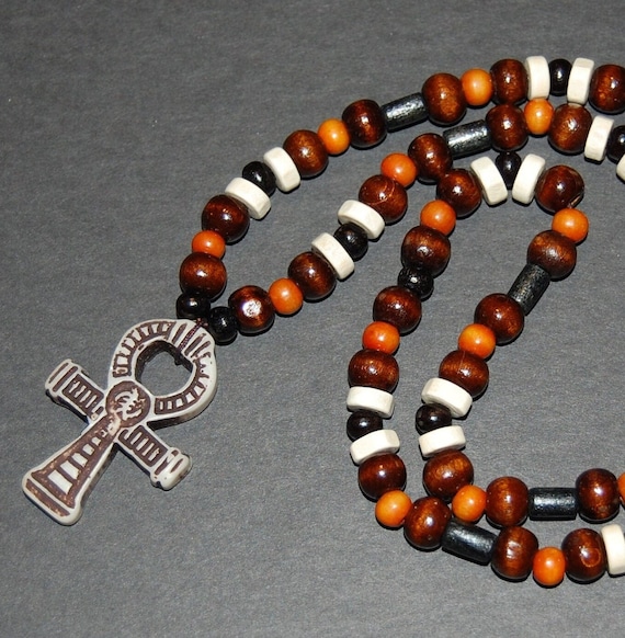 Collana Con Ciondolo In Legno Con Croce Egizia Ankh Da - Foto 9