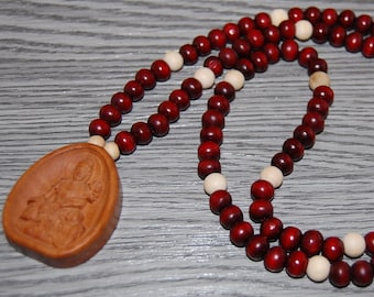 Buddha Necklace,Wood Necklace,Buddhist Necklace,Spirituality,108 Mala Prayer Wood Beads,Men,Woman,Yoga Necklace,Protection,Meditation,Gift