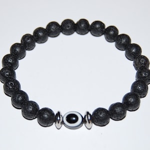 Lava Bracelet,Evil Eye Bracelet,8mm Lava Stone Beads,Volcano Stone Beads,Lave Bracelet,Spirituality,Prayer,Man,Woman,Protection