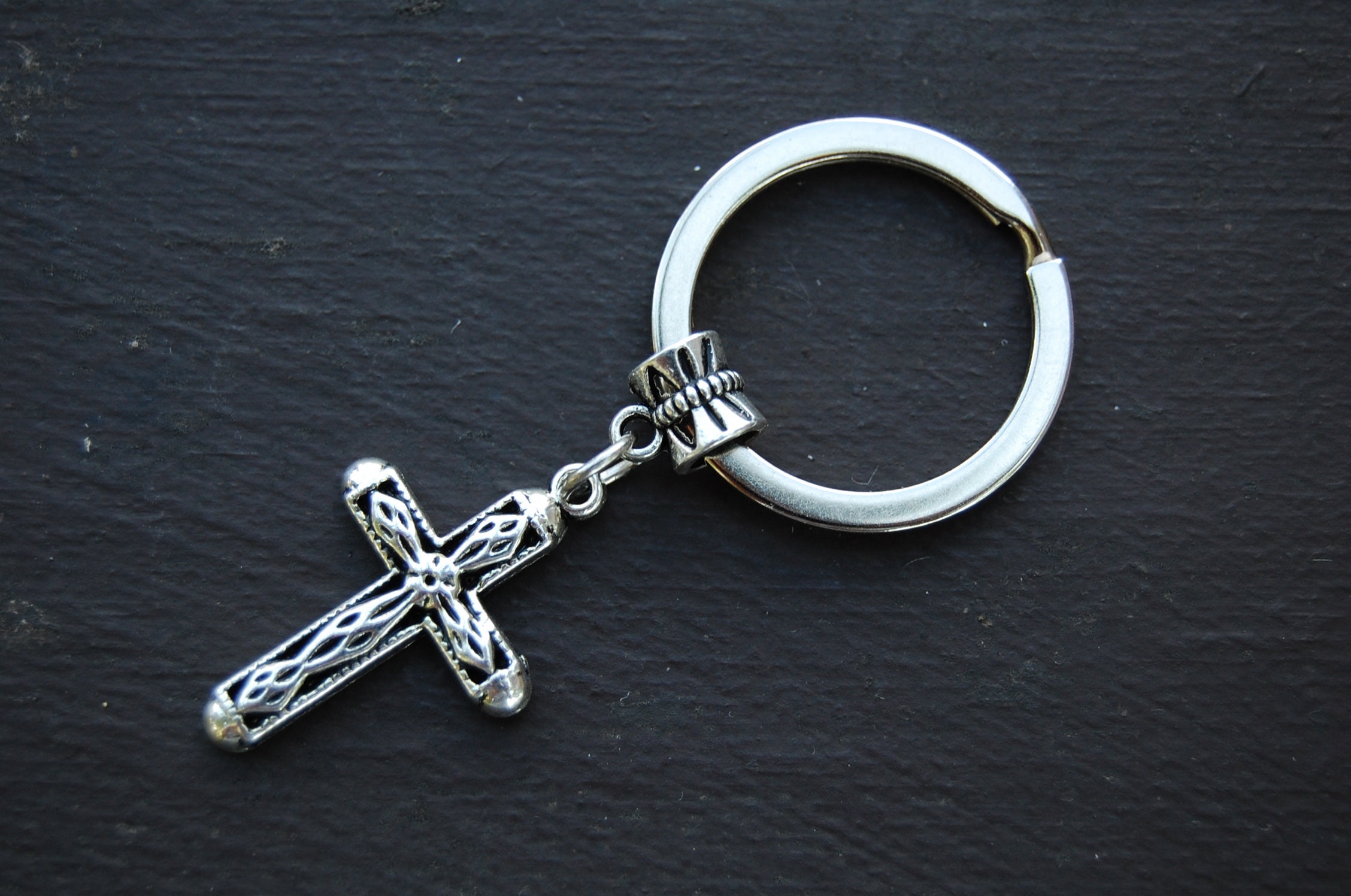 Cross Keychain,silver Cross Keychain,cross Keyring,prayer Keychain ...