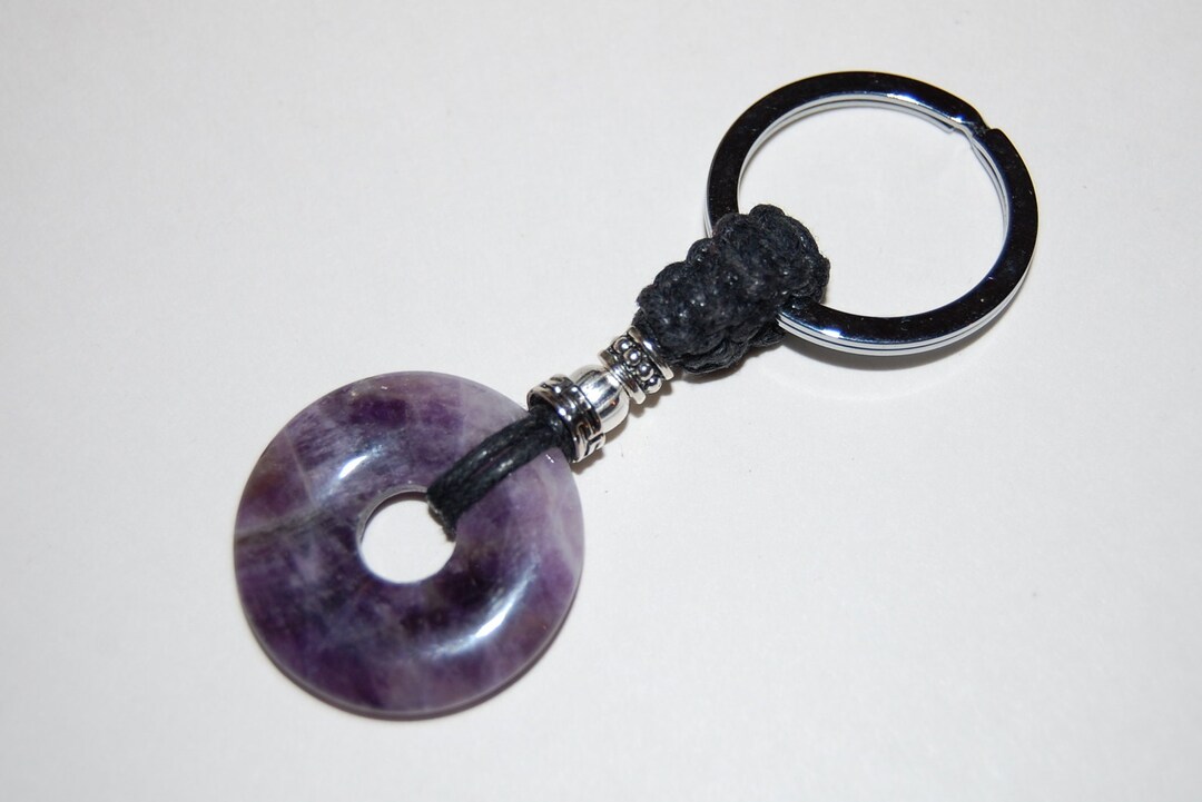 Amethyst Keychain,good Luck Keychain,amethyst Gemstone Keychain