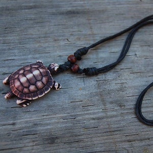 Turtle Necklace,Adjustable Cord Necklace,Turtle Pendant,Auspicious,Spiritual,Surfer,Mans,Yoga,Protection,Woman,Meditation,Prayer, Men,Turtle