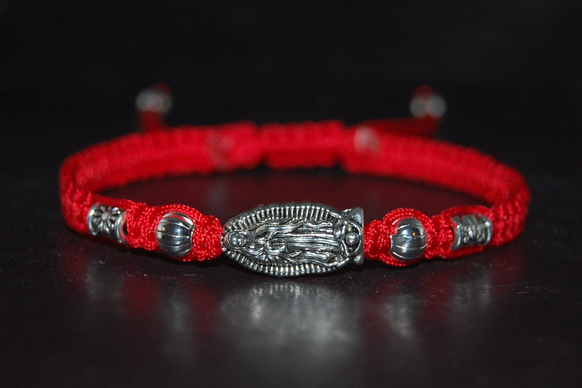 Bracelet Notre-Dame De Guadalupe Avec Perles Et CZ - Ajustable - Neuf Avec étiquettes