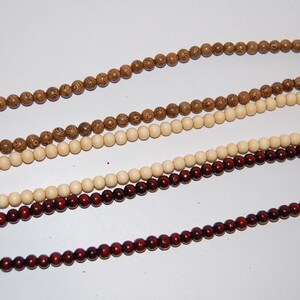 Wood Necklace,Men's Wood Necklace,Wood Beads,Elastic,Black,Brown,Beige,Burgundy,Protection,Yoga Necklace,Meditation,Mens Necklace,Chocker image 2