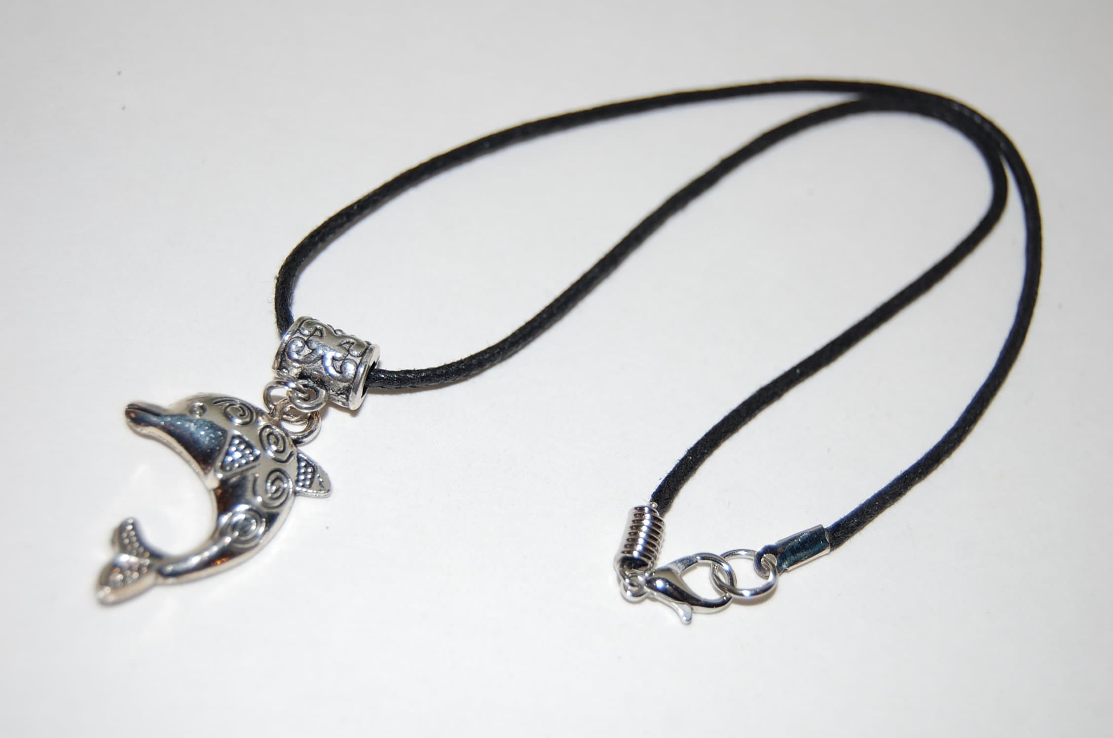 Collar Gargantilla De Delfín Sirena - Plata, Cadena De 40cm Con Extensor, Para Mujer