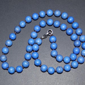 Blue Howlite Necklace,Hand Knotted Necklace,Blue Necklace,8mm Stone Beads,Howlite Necklace,Men,Women,Blue Gemstone Necklace,Gift