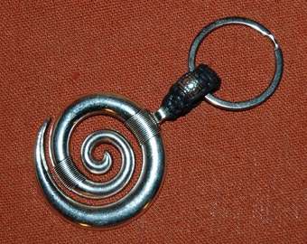 Spiral Keychain,Circle of life Keychain,Spiral of Life Keyring,Spiral Gift, Initial Keychain,Handmade Keychain,Men,Women,Gift