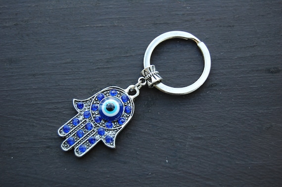 Hamsa Hand Keychain,evil Eye Keychain,blue Hamsa Hand,car,bag